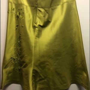 H&M Olive Silk Suit Skirt